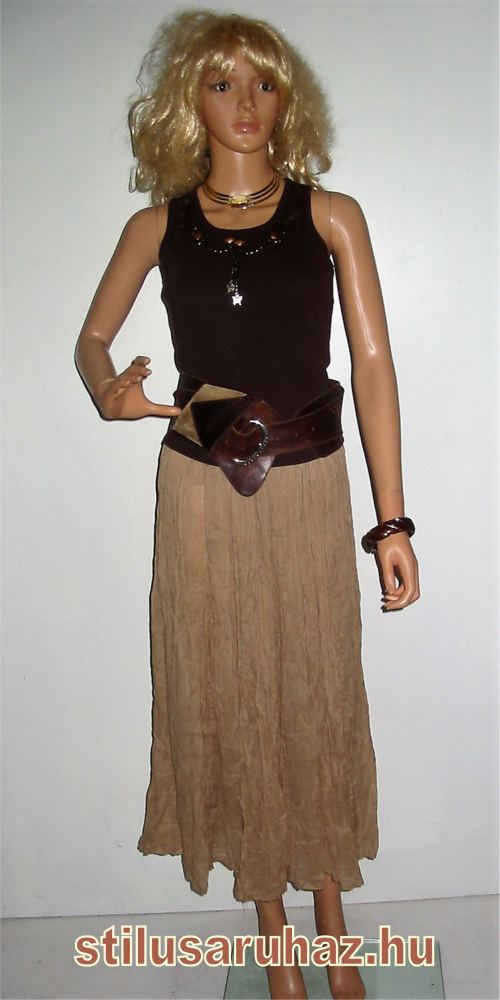 Sötétbarna színű ujjatlan blúz