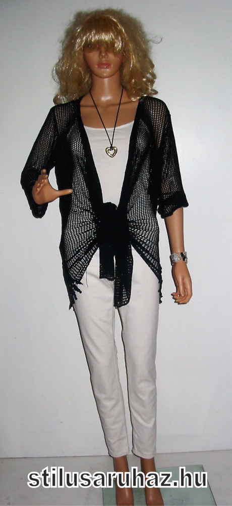 Fekete csipkés kardigán