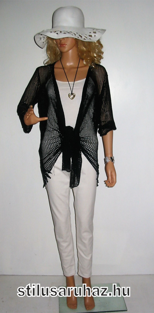 Fekete csipkés kardigán