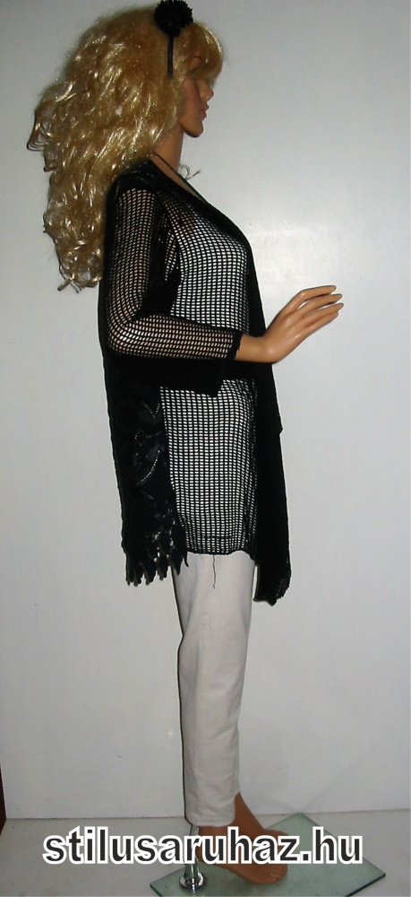 Fekete csipkés kardigán