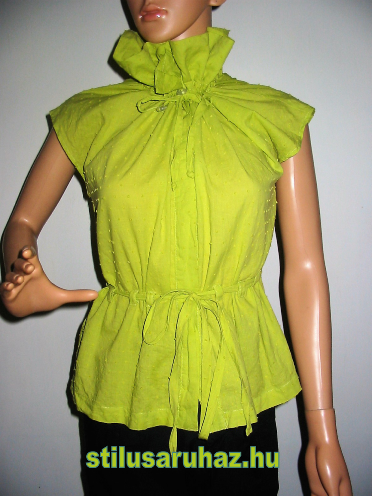 Almazöld ujjatlan blúz