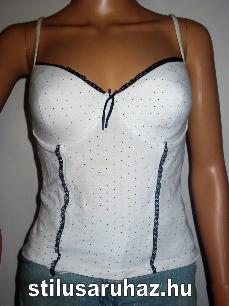 Vállpános, pöttyös top Isadora