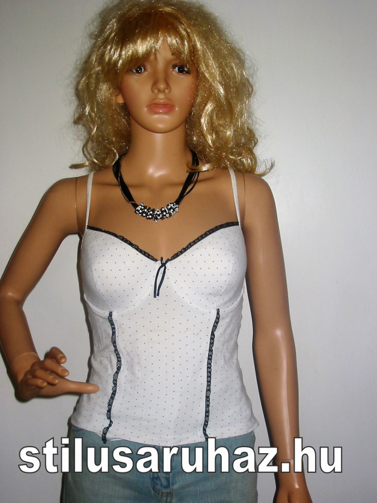 Vállpános, pöttyös top Isadora