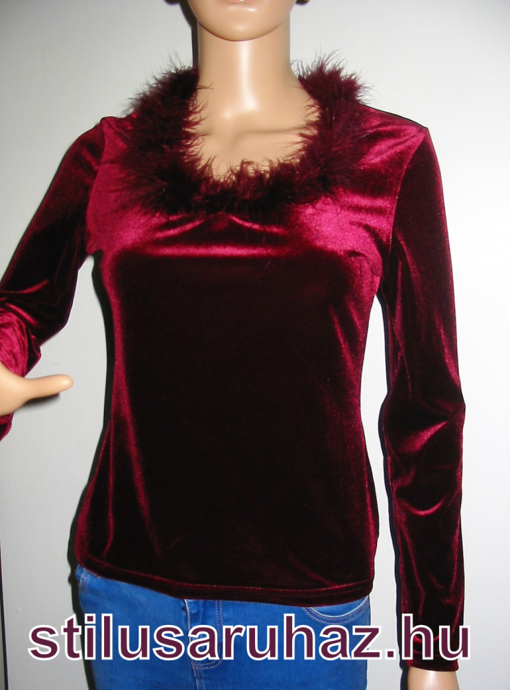 Bársony hosszú ujjú felső