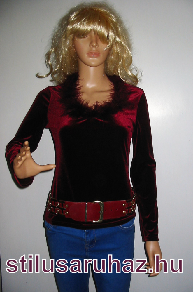 Bársony hosszú ujjú felső