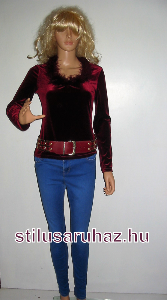 Bársony hosszú ujjú felső