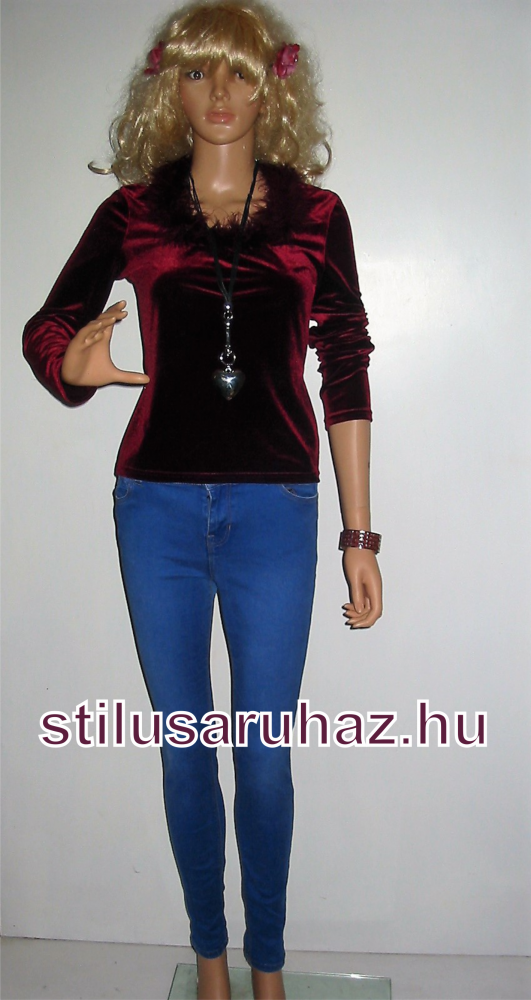 Bársony hosszú ujjú felső