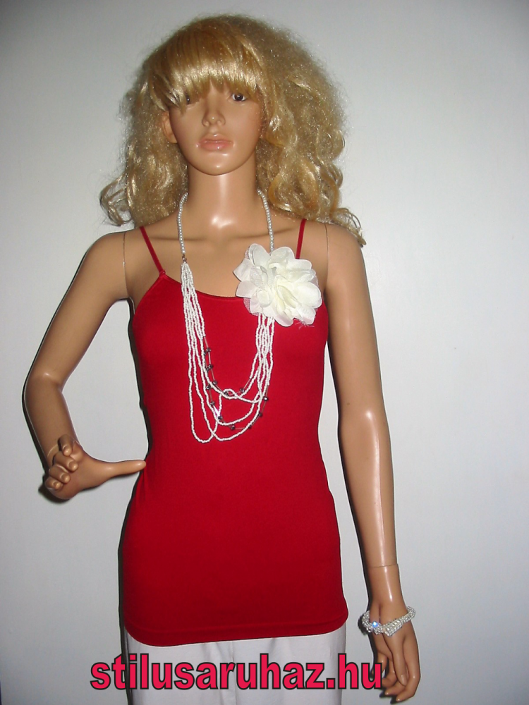 Piros spagettipántos top