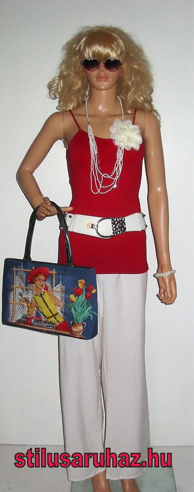 Piros spagettipántos top