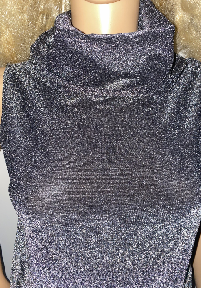 Csillogó ezüst felső